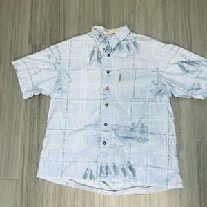 Columbia Men's Sky Blue Casual Button Down Shirt